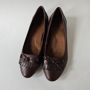 NWT Bass Heritage Collection Kayden Cushion Step Ballet Flats, Size 7 Burgundy